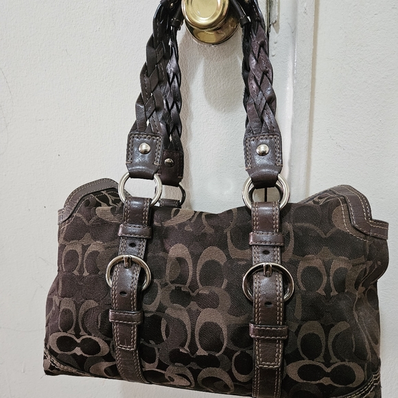 Coach Chelsea Signature Satchel Sateen Shoukdee Bag - Picture 4 of 10